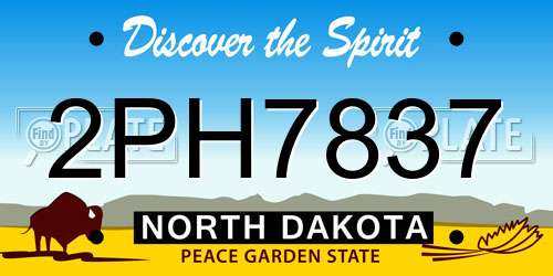 2PH7837 North Dakota License Plate