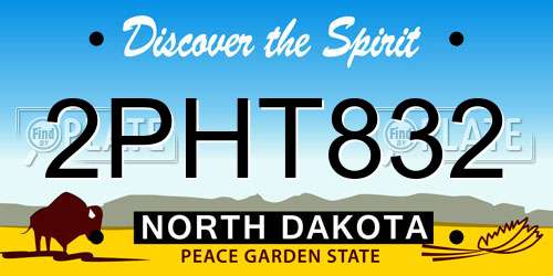 2PHT832 North Dakota License Plate