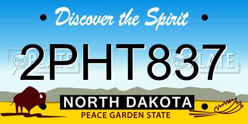2PHT837 North Dakota License Plate