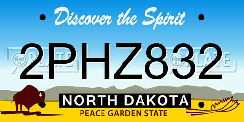 2PHZ832 North Dakota License Plate