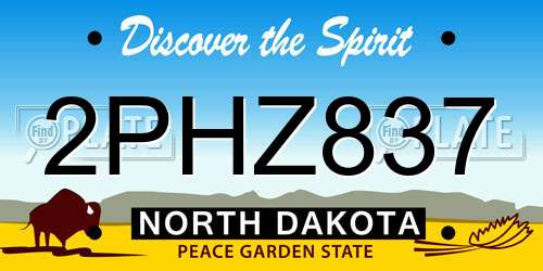 2PHZ837 North Dakota License Plate
