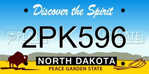 2PK596 North Dakota License Plate