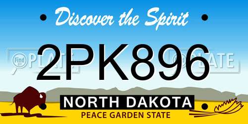 2PK896 North Dakota License Plate
