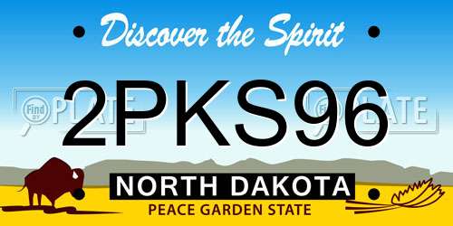 2PKS96 North Dakota License Plate