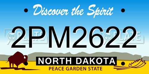 2PM2622 North Dakota License Plate