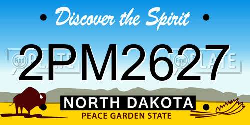 2PM2627 North Dakota License Plate