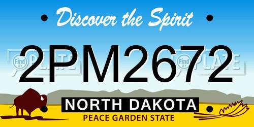 2PM2672 North Dakota License Plate