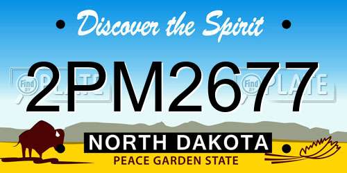 2PM2677 North Dakota License Plate