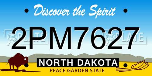 2PM7627 North Dakota License Plate