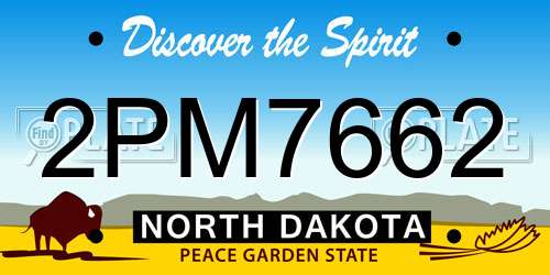 2PM7662 North Dakota License Plate