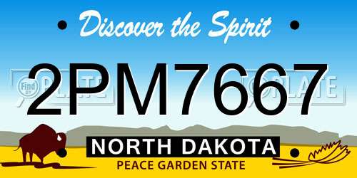 2PM7667 North Dakota License Plate