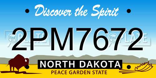 2PM7672 North Dakota License Plate