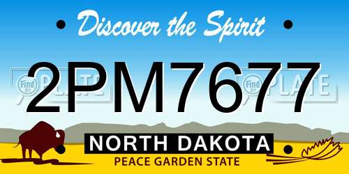 2PM7677 North Dakota License Plate