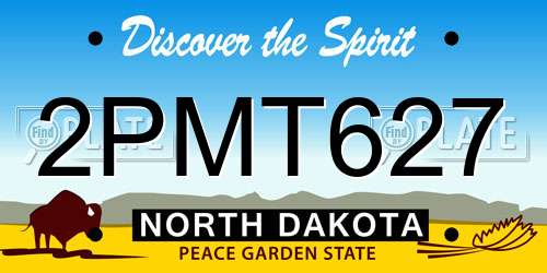 2PMT627 North Dakota License Plate