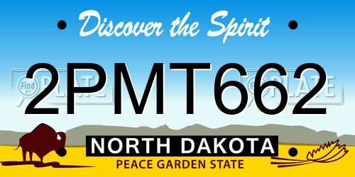 2PMT662 North Dakota License Plate