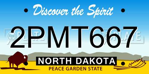 2PMT667 North Dakota License Plate
