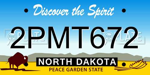 2PMT672 North Dakota License Plate