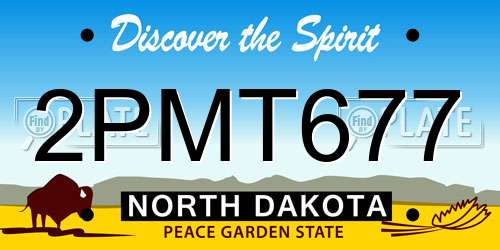 2PMT677 North Dakota License Plate