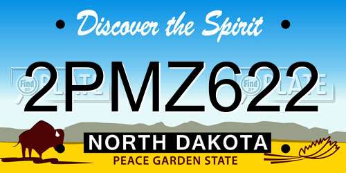 2PMZ622 North Dakota License Plate