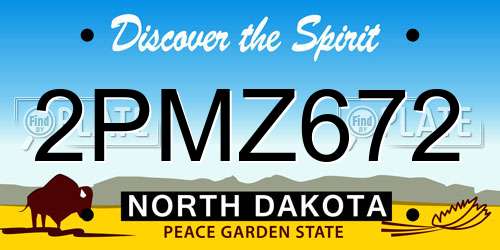 2PMZ672 North Dakota License Plate