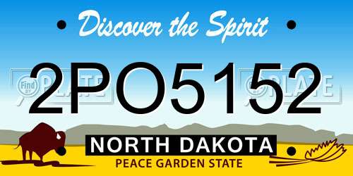 2PO5152 North Dakota License Plate
