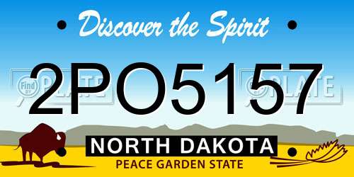 2PO5157 North Dakota License Plate