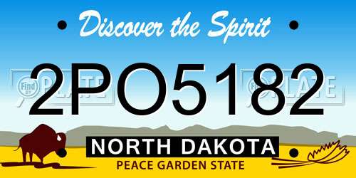 2PO5182 North Dakota License Plate