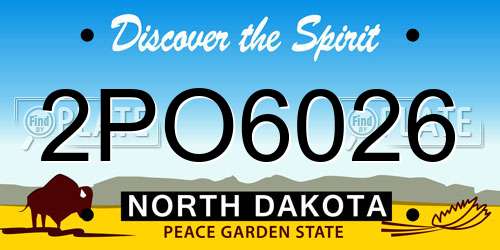 2PO6026 North Dakota License Plate