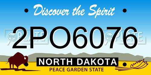 2PO6076 North Dakota License Plate