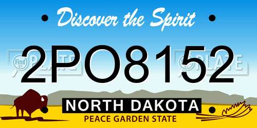 2PO8152 North Dakota License Plate