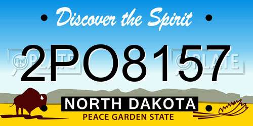 2PO8157 North Dakota License Plate