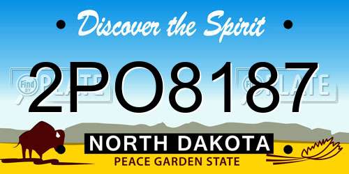 2PO8187 North Dakota License Plate
