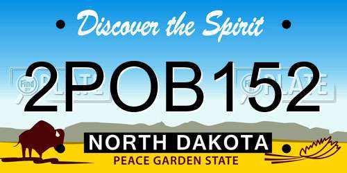 2POB152 North Dakota License Plate