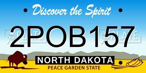 2POB157 North Dakota License Plate
