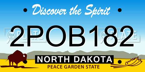 2POB182 North Dakota License Plate