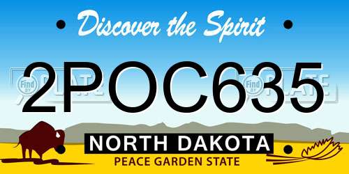2POC635 North Dakota License Plate