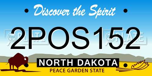 2POS152 North Dakota License Plate