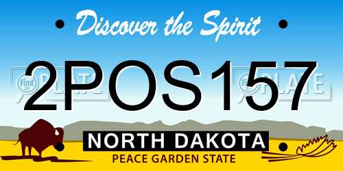 2POS157 North Dakota License Plate