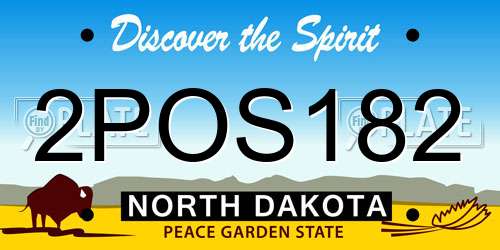 2POS182 North Dakota License Plate