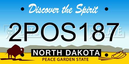 2POS187 North Dakota License Plate