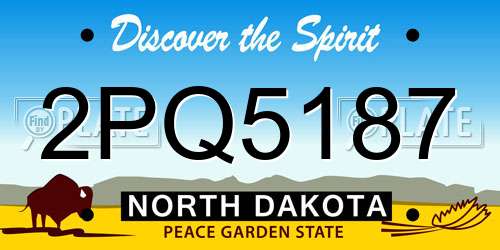 2PQ5187 North Dakota License Plate