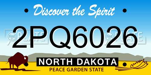 2PQ6026 North Dakota License Plate