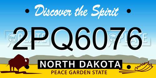 2PQ6076 North Dakota License Plate