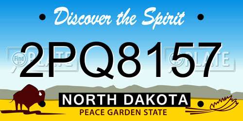 2PQ8157 North Dakota License Plate
