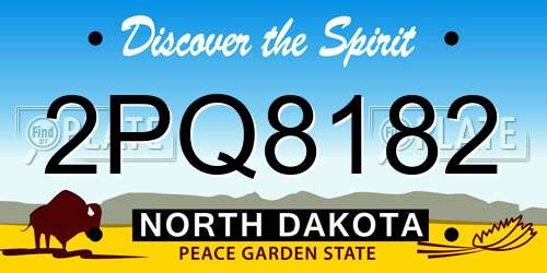 2PQ8182 North Dakota License Plate