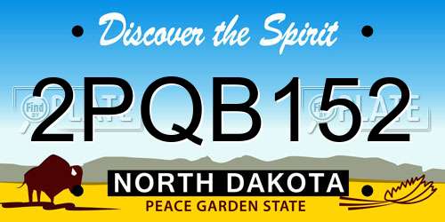 2PQB152 North Dakota License Plate