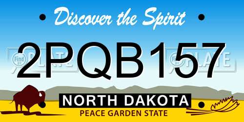 2PQB157 North Dakota License Plate