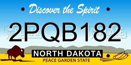 2PQB182 North Dakota License Plate