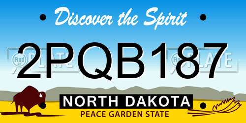 2PQB187 North Dakota License Plate