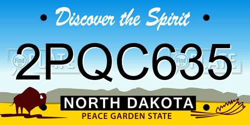 2PQC635 North Dakota License Plate
